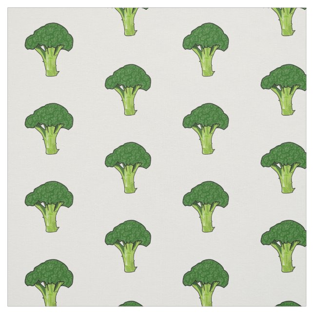 Broccoli cartoon illustration fabric (Swatch)