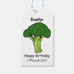 Broccoli cartoon illustration gift tags