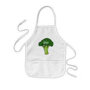 Broccoli cartoon illustration kids apron
