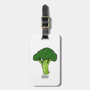 Broccoli cartoon illustration luggage tag
