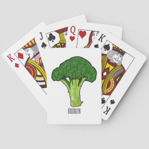 Broccoli cartoon illustration playing cards