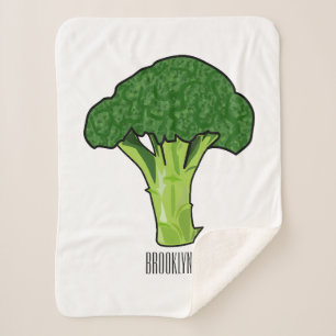 Broccoli cartoon illustration sherpa blanket