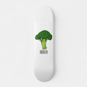 Broccoli cartoon illustration skateboard