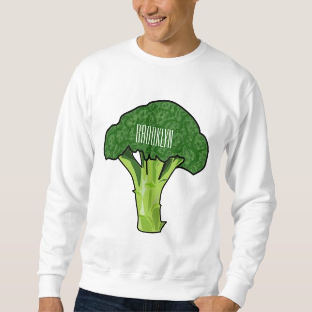Broccoli cartoon illustration sweatshirt (Front)