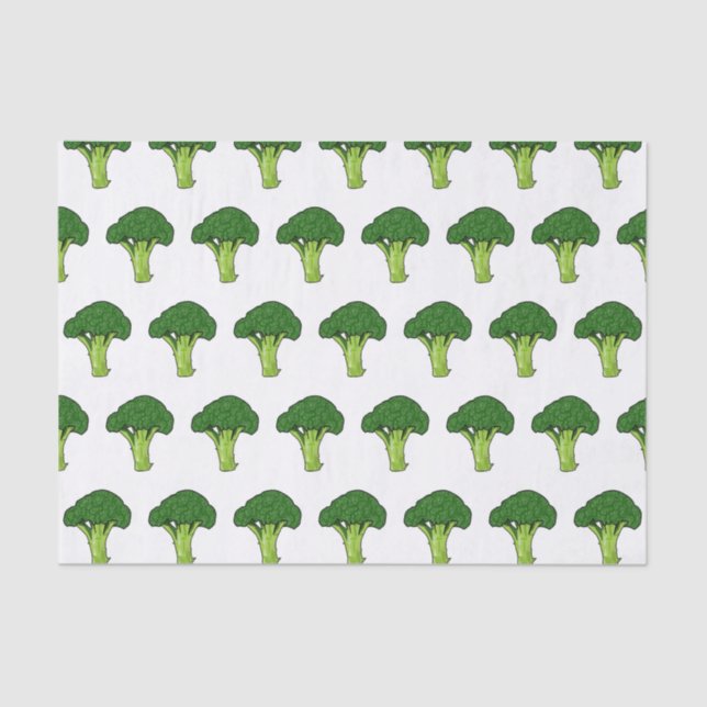 Broccoli cartoon illustration tissue paper (Front)
