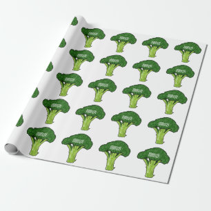Broccoli cartoon illustration wrapping paper