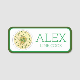 Broccoli Cheese Soup Food Restaurant Diner Server Name Tag