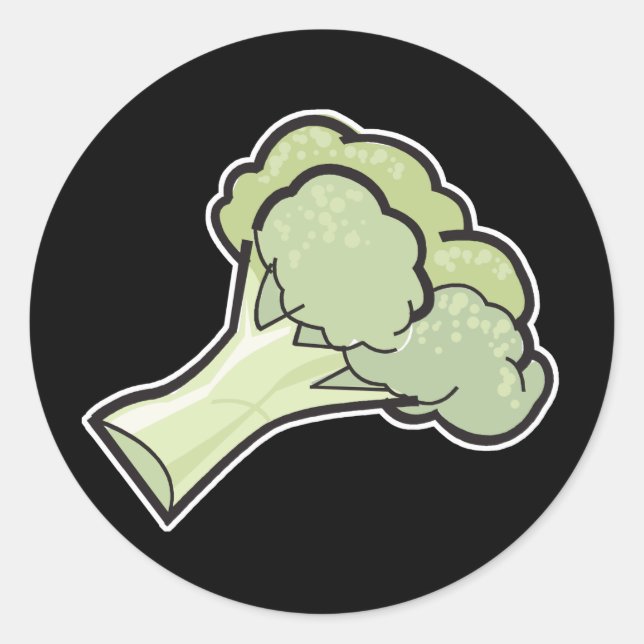 broccoli classic round sticker (Front)