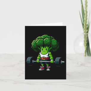Broccoli Deadlift Weightlifting Gym Vegan Tee Powe Card