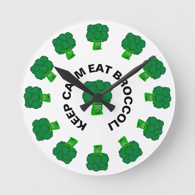 Broccoli Design Round Clock (Front)