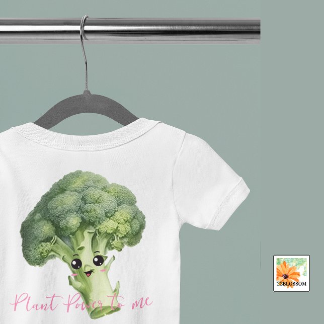 Broccoli editable  vegan baby funny outfit baby bodysuit (Creator Uploaded)