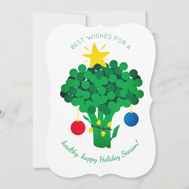 Broccoli food vendor vegan Christmas card (Front)