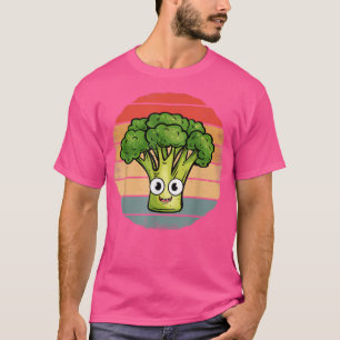 Broccoli Funny Retro Vintage Sunset Style Broccol T-Shirt