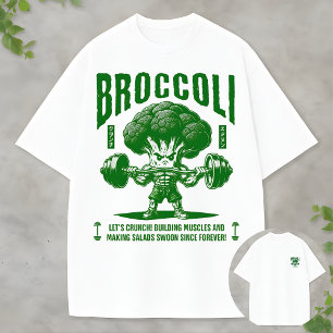 Broccoli Gym Hero Funny Muscle Veggie Design T-Shirt