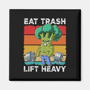 Broccoli Gym Weight Training Eat Trash Lift Heavy  Magnet