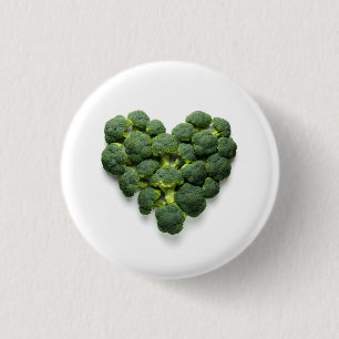 Broccoli Heart 3 Cm Round Badge