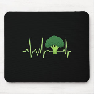 Broccoli Heartbeat Broccoli Lover Gift Mouse Pad