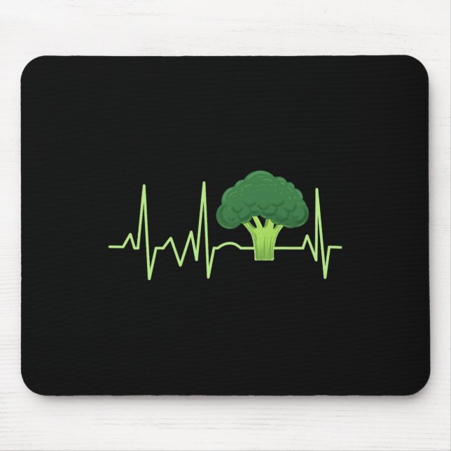 Broccoli Heartbeat Broccoli Lover Gift  Mouse Pad (Front)