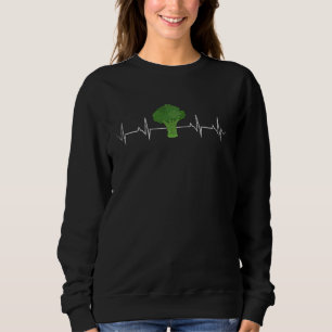Broccoli Heartbeat EKG Pulse Heart Rate Broccoli Sweatshirt