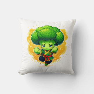 Broccoli Karate Kid — Cute Veggie Warrior Cushion