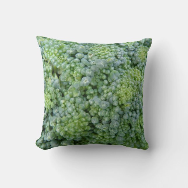 Broccoli Macro Pillow (Front)