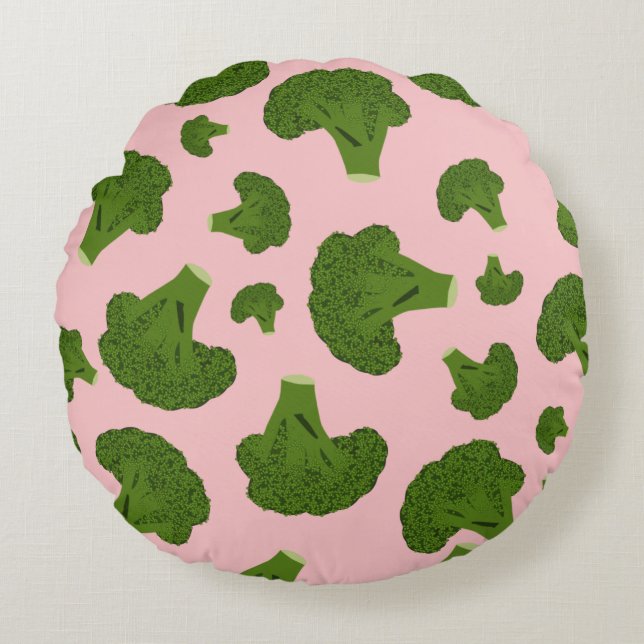 Broccoli Pattern Round Cushion (Front)