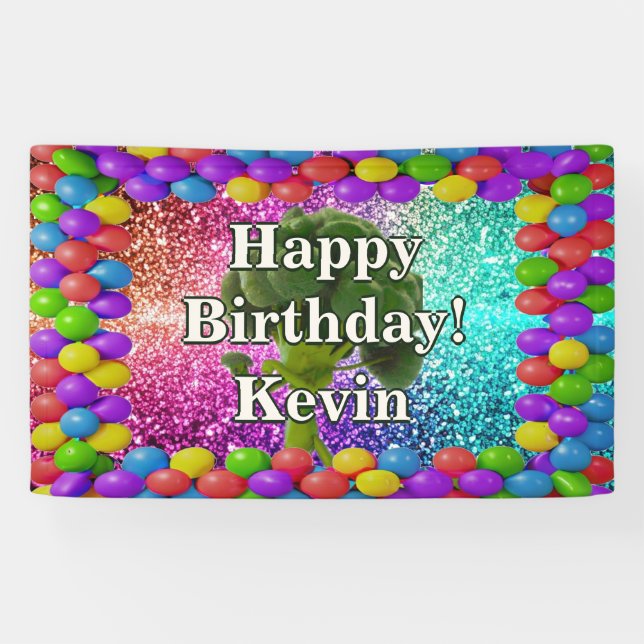 Broccoli Personalised character birthday banner (Horizontal)