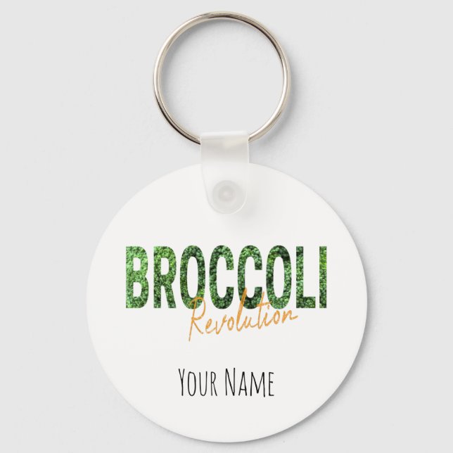 Broccoli Revolution Vegans Veggies and Vegetarian Key Ring (Front)