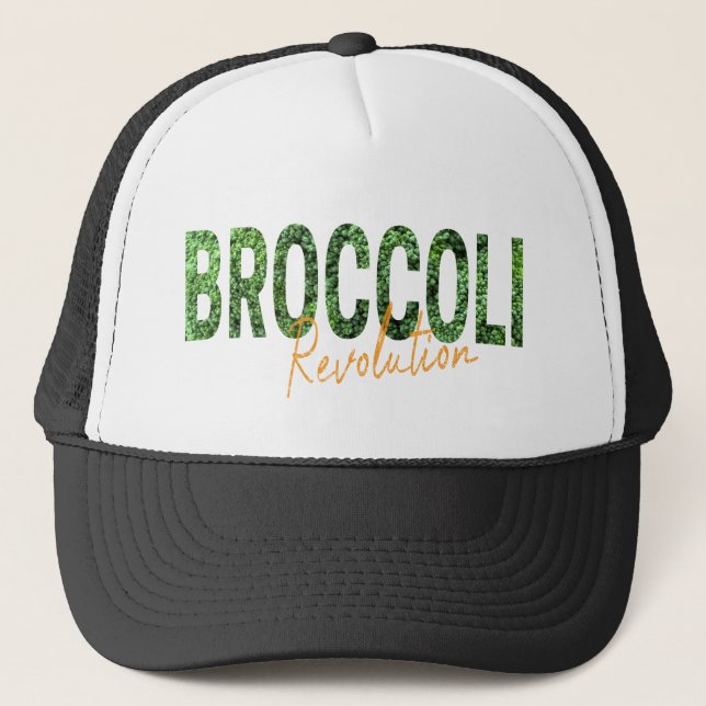 Broccoli Revolution Vegans Veggies and Vegetarian Trucker Hat (Front)