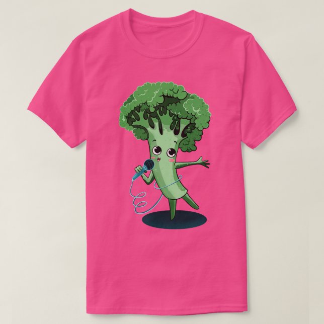 Broccoli Singing T-Shirt (Design Front)