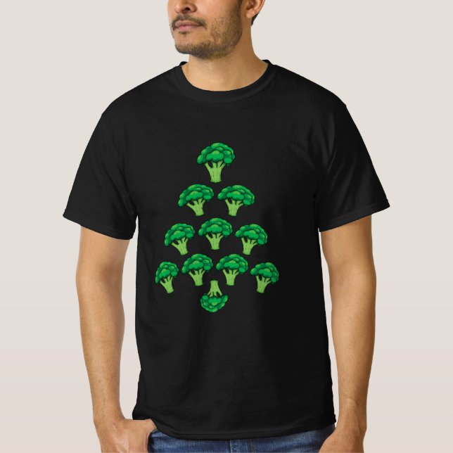 Broccoli vegan christmas tree T-Shirt (Front)