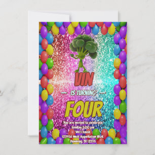 Broccoli Vegetarian Green Eco Friendly themed Invitation