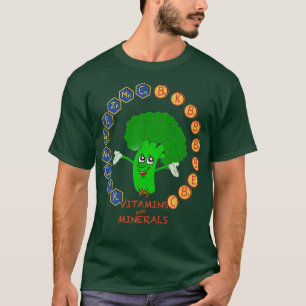 Broccoli Vitamins and Minerals, Cute Vegetarians  T-Shirt