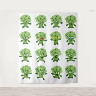 broccoli with different emotions  tapestry