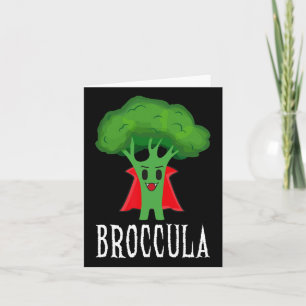 Broccula Funny Broccoli Halloween Lazy Costume Card