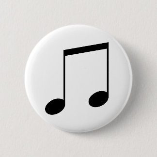 Broche (Botton) Dupla Colcheia Preta 6 Cm Round Badge