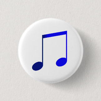 Broche (Button) Dupla Colcheia Azul 3 Cm Round Badge