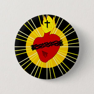 Broche of the Holy Heart of Jesus 6 Cm Round Badge