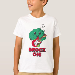 Brock on! Cute and Punny Broccoli Cartoon T-Shirt