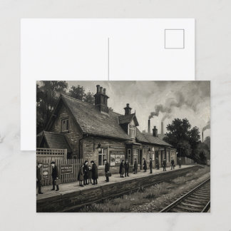 Brockholes Railway Station 1930s Style Postcard