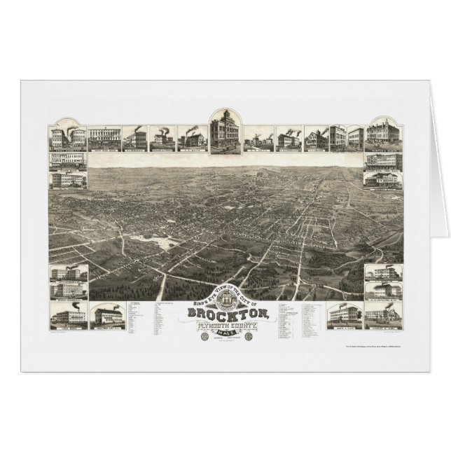 Brockton, MA Panoramic Map - 1882 (Front Horizontal)