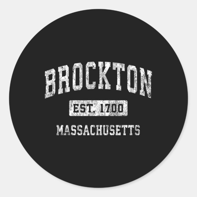 Brockton Massachusetts Ma Established Sports Classic Round Sticker (Front)