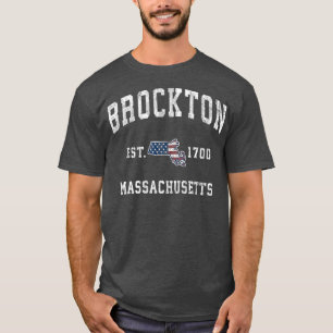 Brockton Massachusetts MA Vintage American Flag T-Shirt