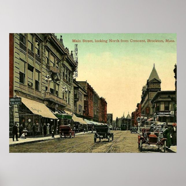 Brockton, Massachusetts, vintage 1910 photograph Poster (Front)
