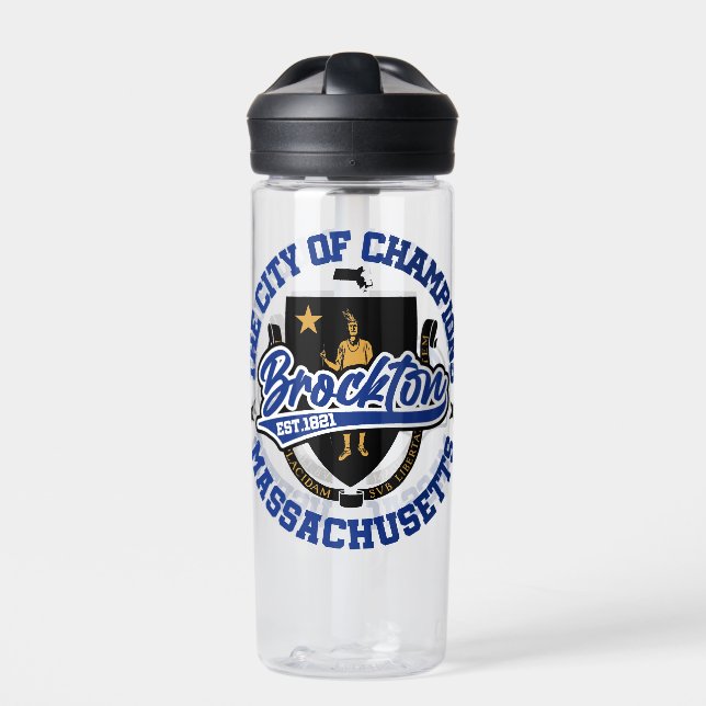 Brockton,Massachusetts Water Bottle (Front)