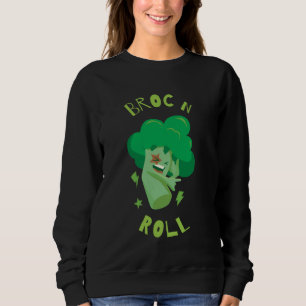 Broc'n'roll I Broccoli Vegetables Music Vegan Vege Sweatshirt