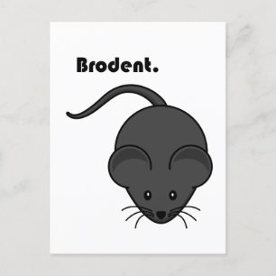 Brodent Grey Rat or Mouse Funny Bro Cartoon Postcard