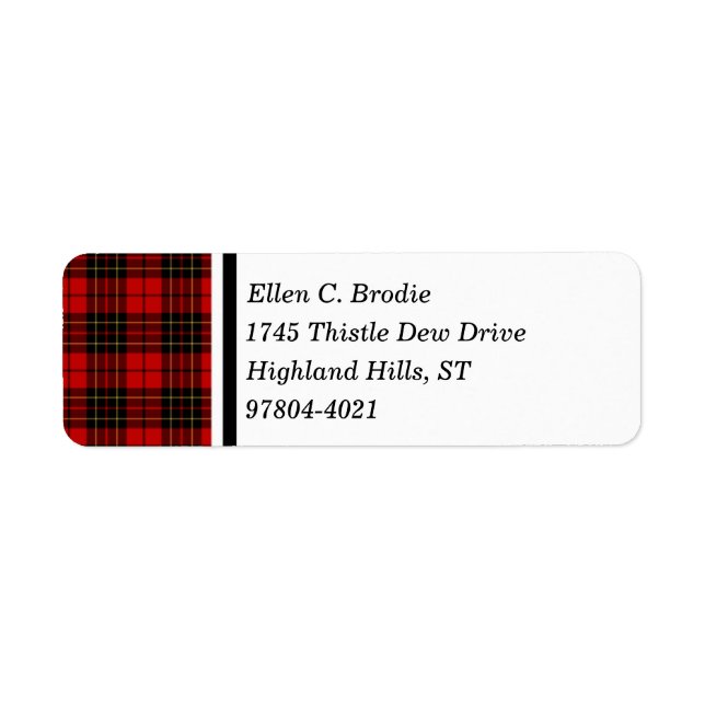 Brodie Clan Red and Black Scottish Tartan (Front)