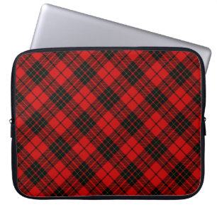 Brodie clan tartan red black plaid laptop sleeve