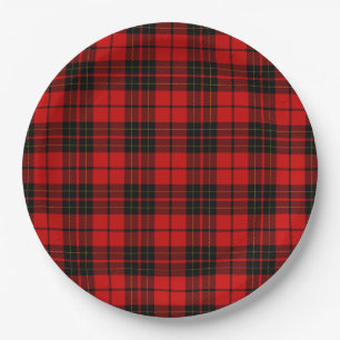 Brodie clan tartan red black plaid paper plate